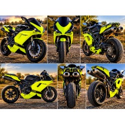 Customized neon yellow Ducati 1098 1198 848 Motorcycle Fairings(2007-2012)