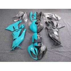 Mint Green/Forged Carbon Fiber Motorcycle Fairings For Kawasaki Ninja ZX-6R with Tank Cover(2009-2012)