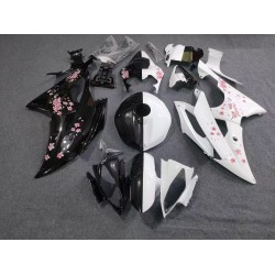 Glossy Black/White Yamaha YZF R6 Motorcycle Fairings(2008-2016)