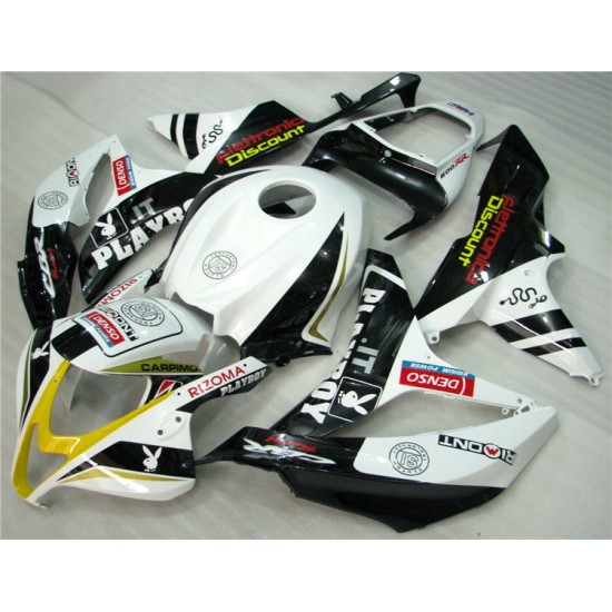 Honda  CBR600RR F5 White & Black Motorcycle Fairings(2007-2008)