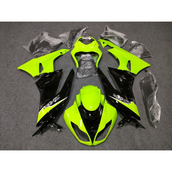 Kawasaki Ninja ZX-6R Neon Yellow Motorcycle Fairings with full tank cover (2009-2012)