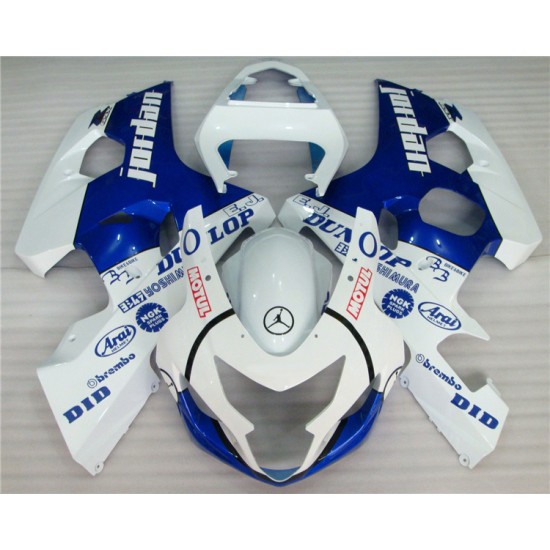White & Blue Suzuki GSXR600 750 K4 Motorcycle Fairings(2004-2005)