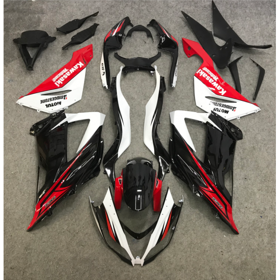 Kawasaki Ninja ZX6R Red & Black Motorcycle Fairings (2013-2018)