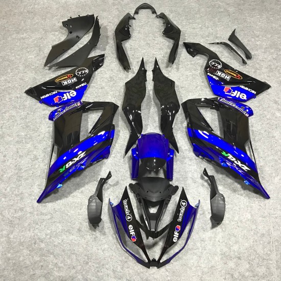 Kawasaki Ninja ZX6R Black & Blue Motorcycle Fairings (2013-2018)